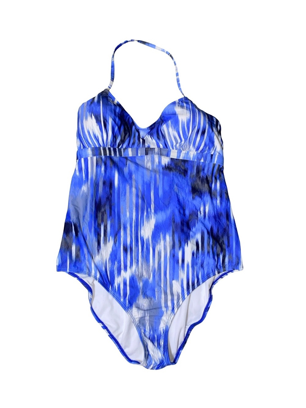 Athleta Blue White Printed One-Piece Swimsuit - Picture 2 of 8